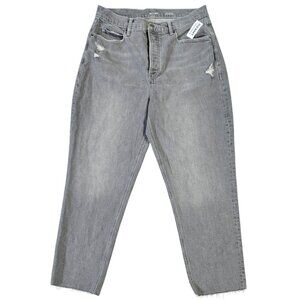 Old Navy NWT Curvy Extra High Rise Sky Hi Straight Gray Jean Secret Slim Pockets